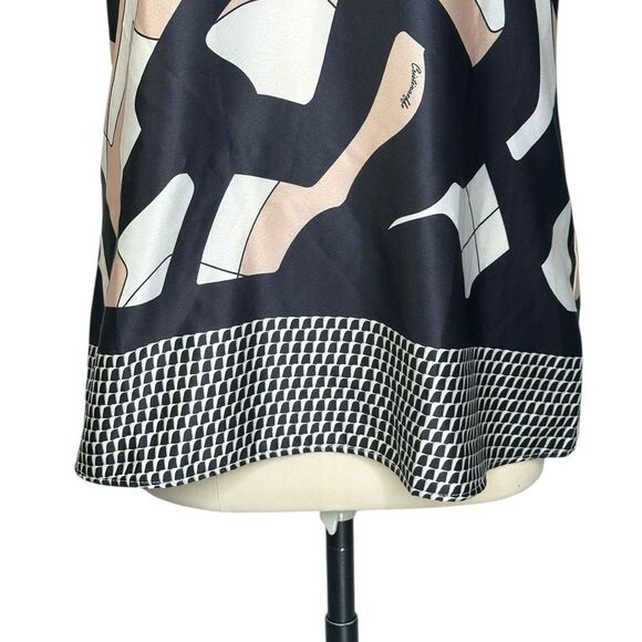 cristinaeffe Black Print Mock Neck Sleeveless Top | Size 8 - Picture 6 of 9